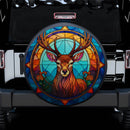 Deer Art Stained Glass Car Spare Tire Cover