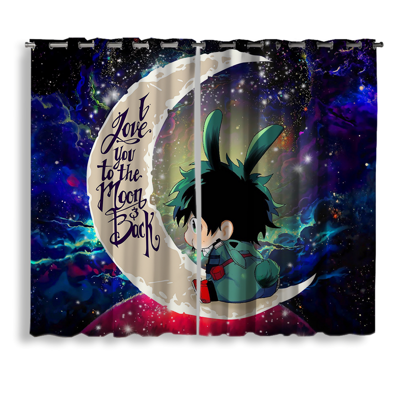 Deku My Hero Academia Anime Love You To The Moon Galaxy Window Curtain