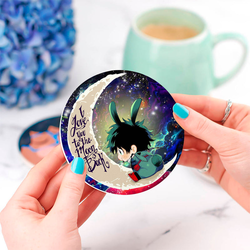 Deku My Hero Academia Anime Love You To The Moon Galaxy Ceramic Drink Coasters