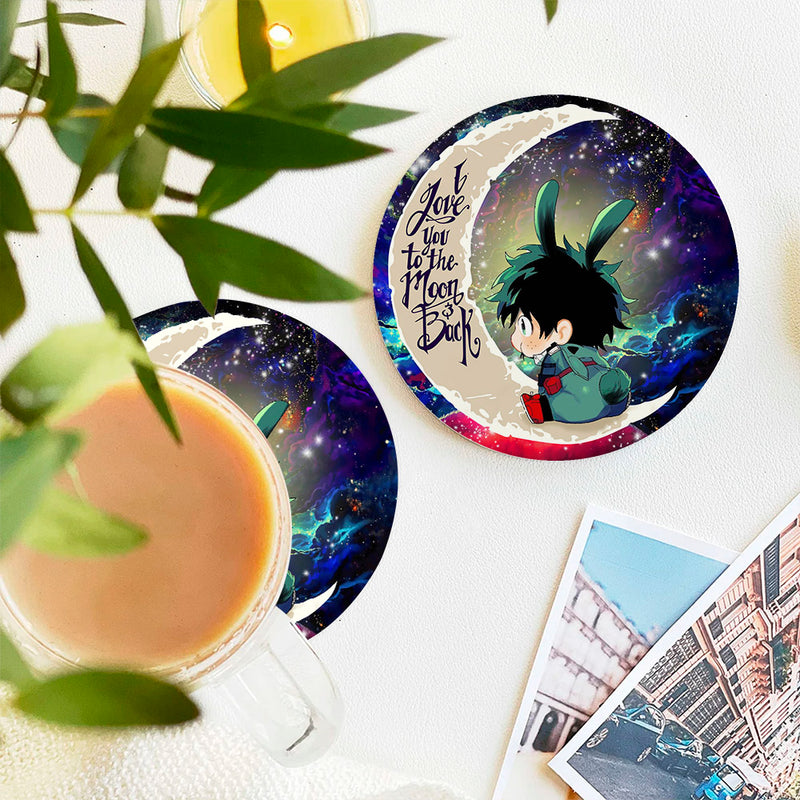 Deku My Hero Academia Anime Love You To The Moon Galaxy Ceramic Drink Coasters