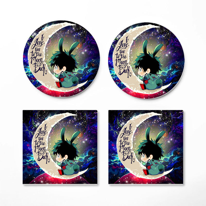 Deku My Hero Academia Anime Love You To The Moon Galaxy Ceramic Drink Coasters