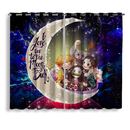 Demond Slayer Team Love You To The Moon Galaxy Window Curtain