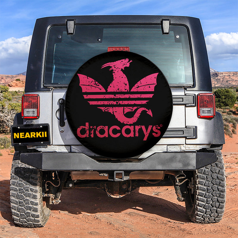 House of the Dragon Dracarys Pink Car Spare Tire Covers Gift For Campers