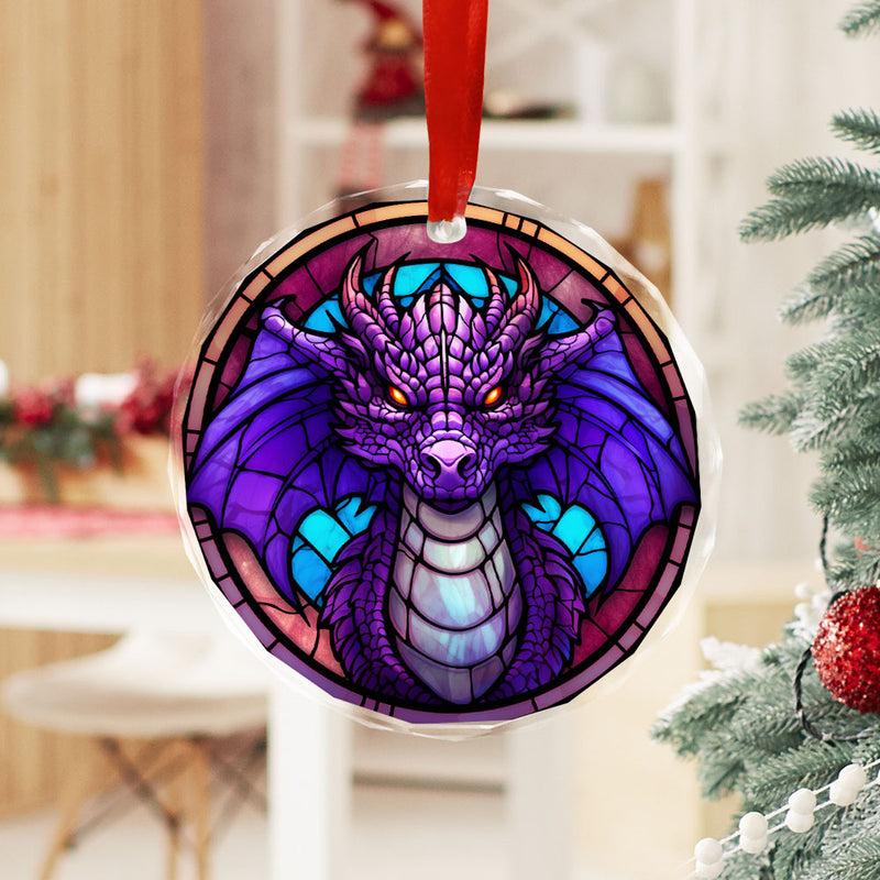 Dragon Stained Glass Ornament