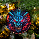 Dragon Red Eyes Stained Glass Mica Ornament Perfect Gift For Holiday
