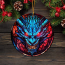 Dragon Red Eyes Stained Glass Mica Ornament Perfect Gift For Holiday