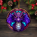 Dragon Stained Glass Mica Ornament Perfect Gift For Holiday