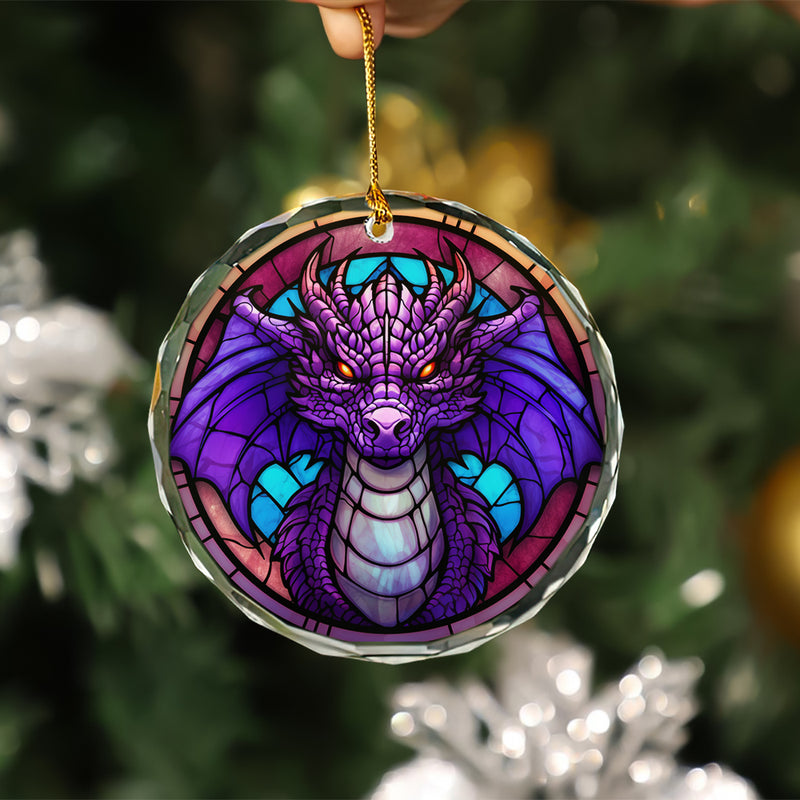 Dragon Stained Glass Ornament