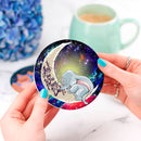 Dumbo Elephant Love You To The Moon Galaxy Ceramic Drink Coasters