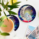 Dumbo Elephant Love You To The Moon Galaxy Ceramic Drink Coasters