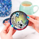 Elephant Love You To The Moon Galaxy Ceramic Drink Coasters