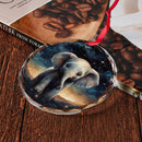 Elephant Starry Night Glass Ornament