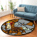 Entei Stained Glass Round Rug