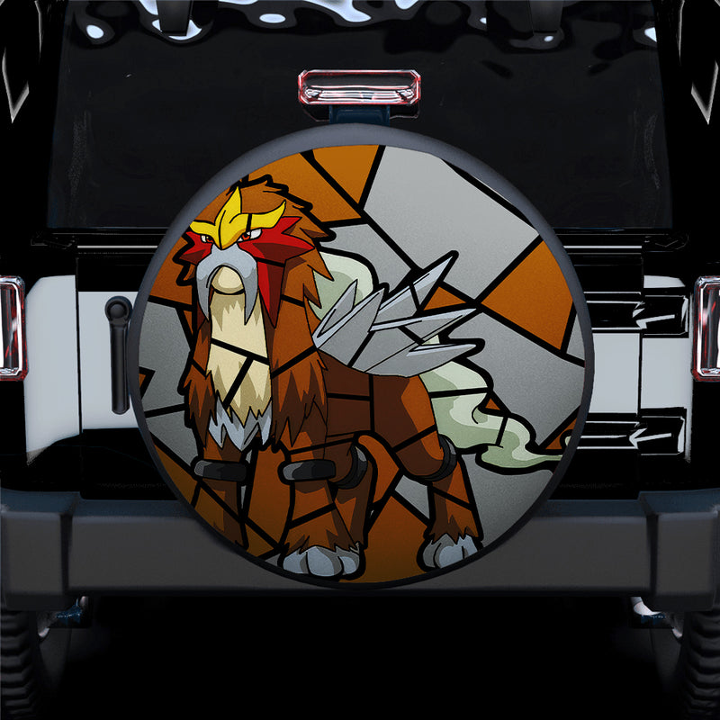 Entei Stained Glass Car Spare Tire Cover