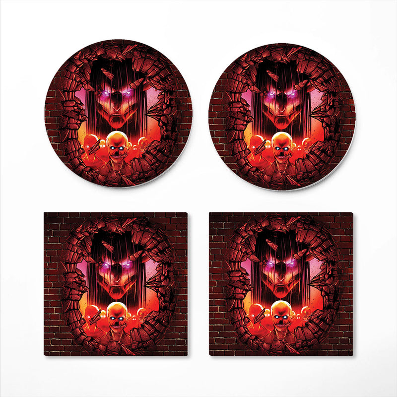 Eren Attack On Titans Founding Titan Break Wall Anime Ceramic Drink Coasters