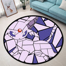 Espeon Eevee Evolution Stained Glass Round Rug