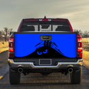 Evil Monster Peeping Peek a Boo Funny Blue Truck Tailgate Decal Sticker