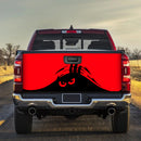 Evil Monster Peeping Peek A Boo Funny Red Truck Tailgate Decal Sticker
