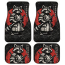 Fight Me Coward Retro Samurai Raccoon Car Floor Mats