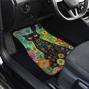 Floral Black Cat Car Floor Mats