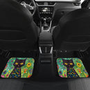 Floral Black Cat Car Floor Mats