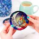 Fox Couple Love You To The Moon Galaxy Ceramic Drink Coasters