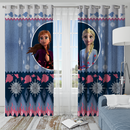 Frozen Elsa Anna Christmas Window Curtain
