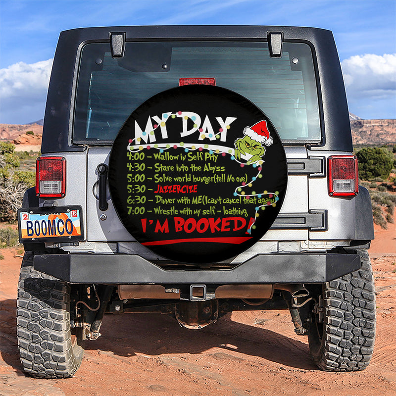 The Grinch My Day Jeep Car Spare Tire Covers Gift For Campers