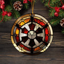 Galactic Empire Logo Stained Glass Mica Ornament Perfect Gift For Holiday