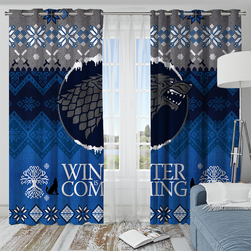 Game Of Thrones Stark Winter Is Coming Christmas Window Curtain