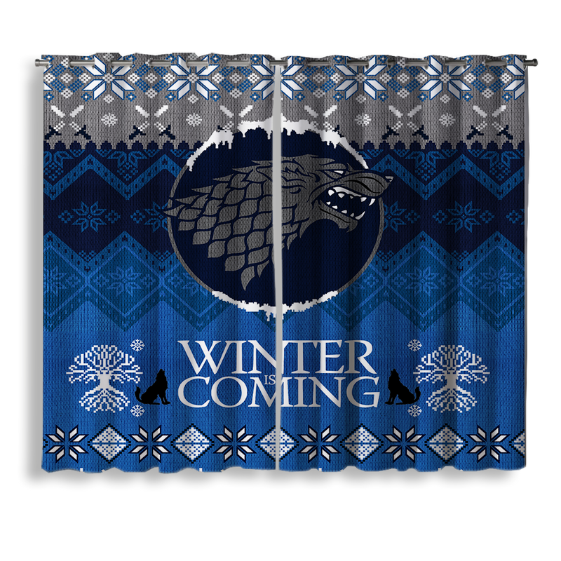 Game Of Thrones Stark Winter Is Coming Christmas Window Curtain