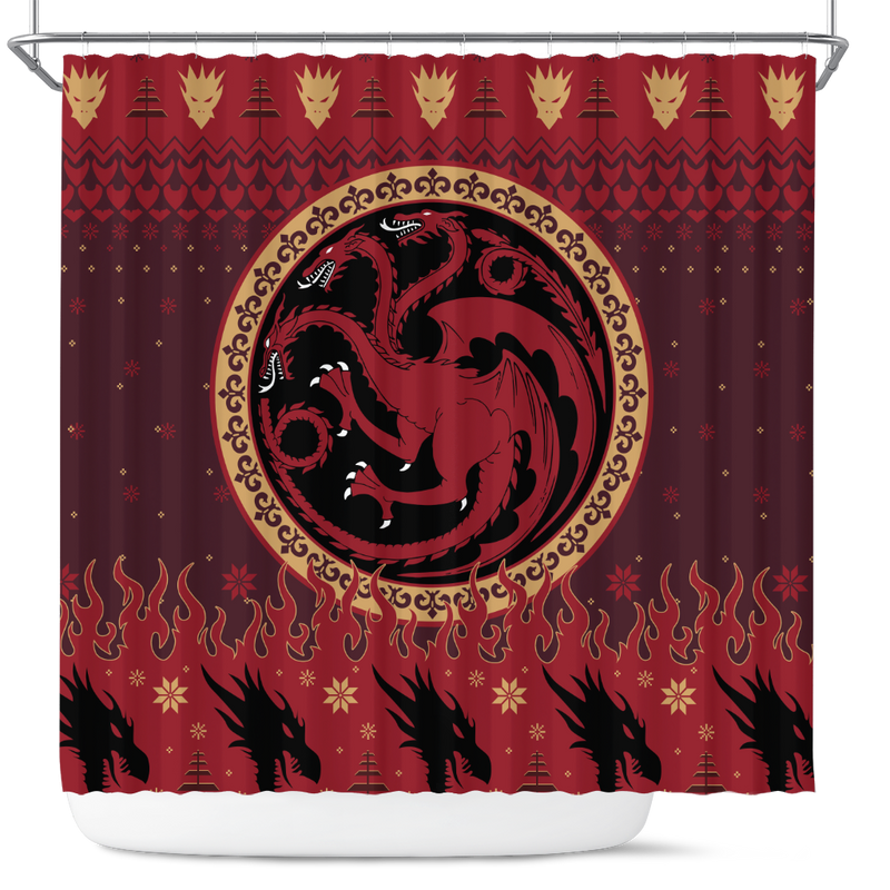 Game Of Thrones Targaryen Dragon Christmas Shower Curtain