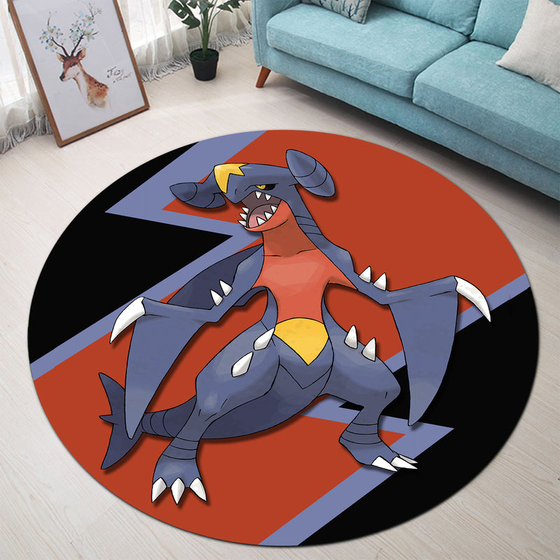 Garchomp Pokemon Round Carpet Rug Bedroom Livingroom Home Decor