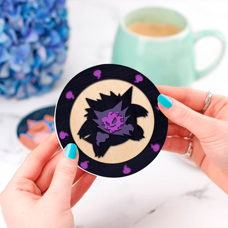 Pokemon Ghost Gengar Drink Coasters