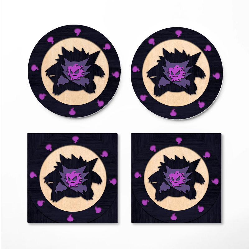 Pokemon Ghost Gengar Drink Coasters