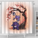 Gengar Ghost Cherry Blossom Japan Shower Curtain