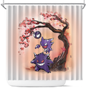 Gengar Ghost Cherry Blossom Japan Shower Curtain