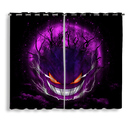 Gengar Ghost Scary Moonlight Window Curtain