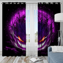 Gengar Ghost Scary Moonlight Window Curtain