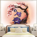 Gengar Ghost Cherry Blossom Tapestry Room Decor
