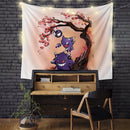 Gengar Ghost Cherry Blossom Tapestry Room Decor