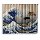Ghibli Studio Totoro The Great Wave Japan Window Curtain