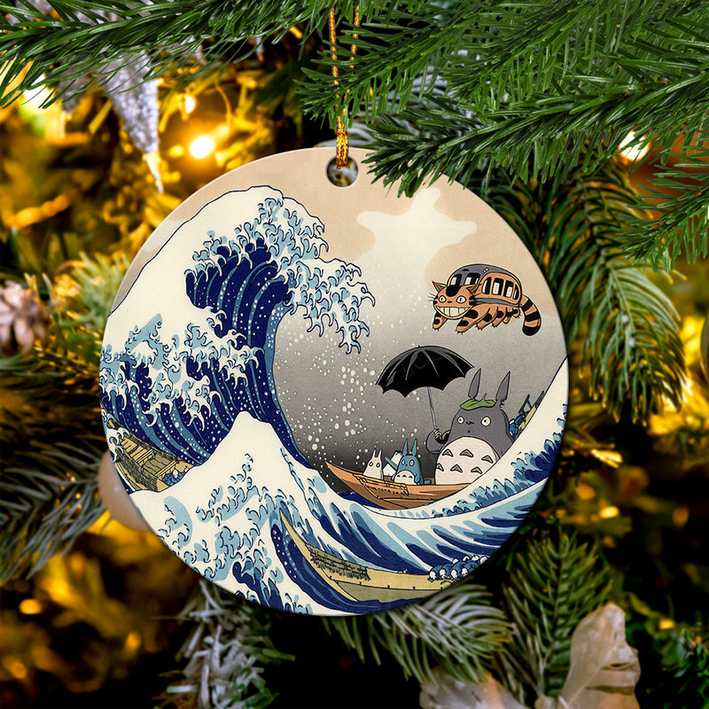 Ghibli Studio Totoro The Great Wave Mica Ornament Perfect Gift For Holiday