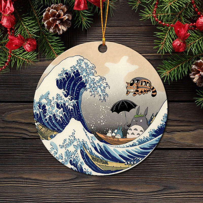 Ghibli Studio Totoro The Great Wave Mica Ornament Perfect Gift For Holiday