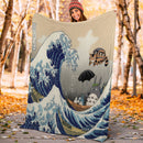 Ghibli Studio Totoro The Great Wave Premium Blanket