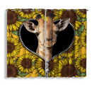 Giraffe Sunflower Zipper Window Curtain