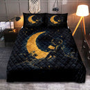 Girl Reading On A Crescent Moon Quilt Bed Sets