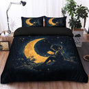 Girl Reading On A Crescent Moon Bedding Set