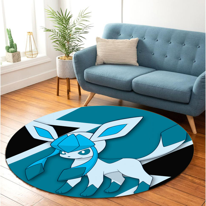 Glaceon Pokemon Round Carpet Rug Bedroom Livingroom Home Decor