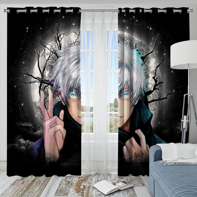 Anime Gojo Jujutsu Kaisen Moonlight Window Curtain